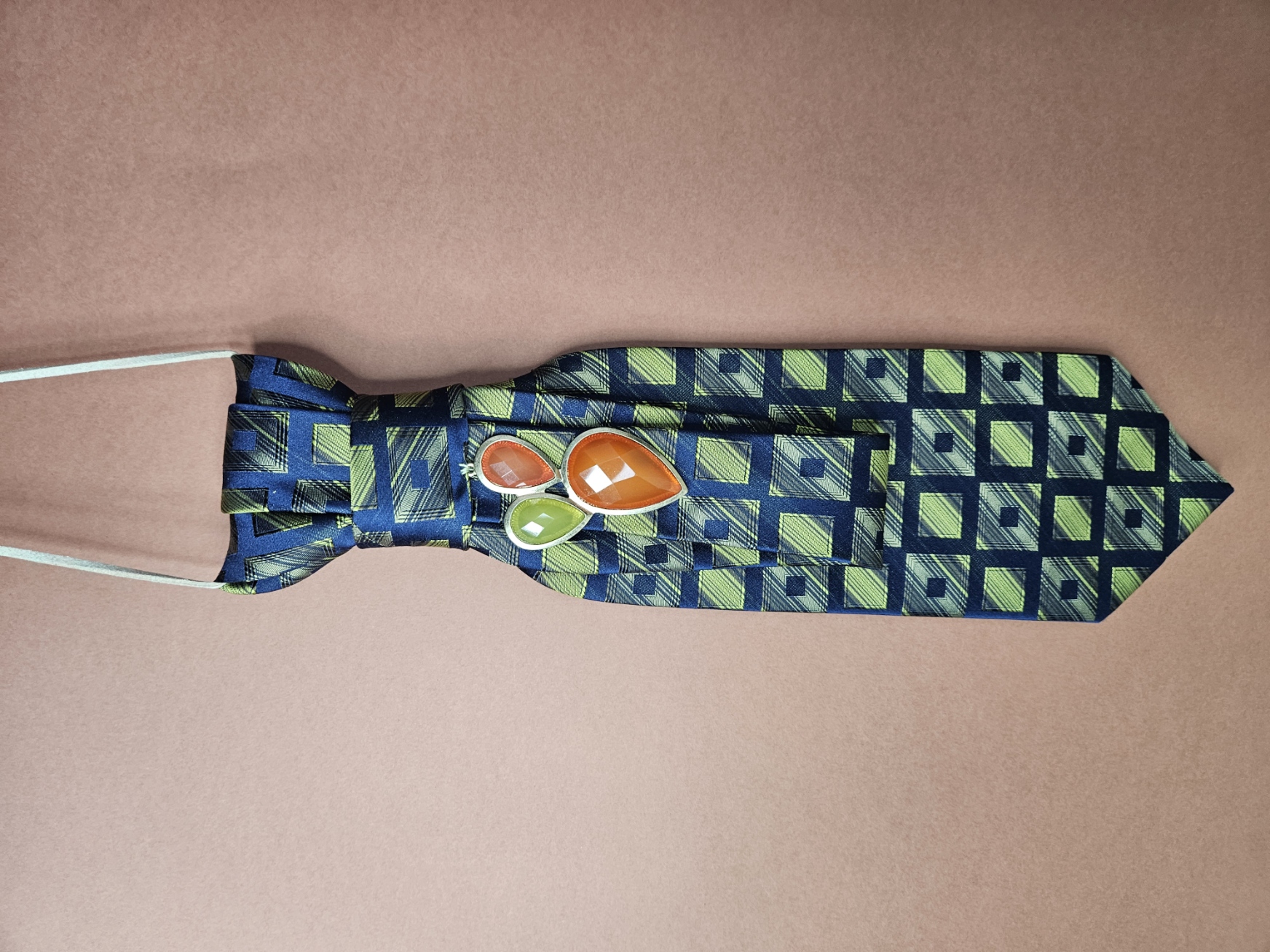 Navy and Anise-Green Tie
